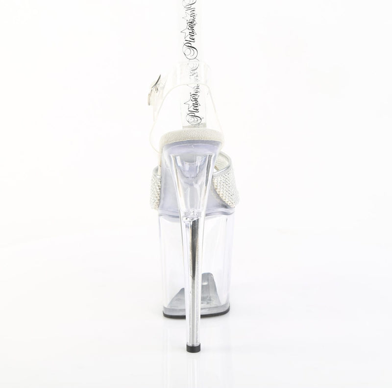 Pleaser FLAMINGO-808PREM-RSN Clear TPU-Silver RS/Clear Platform Sandals