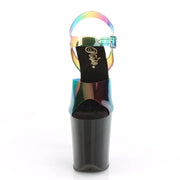 Pleaser FLAMINGO-808RB Platform Sandal (Rainbow PVC/Black)
