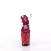 Pleaser FLAMINGO-808RBG Platform Sandal (Clear/Rainbow Glitter)