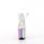 Pleaser FLAMINGO-808RG-01 Platform Sandal (Clear/Rainbow Glitter)