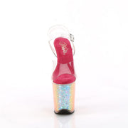 Pleaser FLAMINGO-808RG-02 Platform Sandal (Clear/Rainbow Confetti)