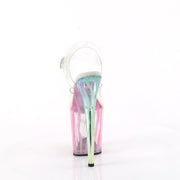 Pleaser FLAMINGO-808RG-03 Platform Sandal (Clear/Rainbow Glitter)