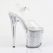 Pleaser FLAMINGO-808RSI Platform Sandal (Clear/Clear-Silver AB Rhinestone)
