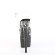 Pleaser FLAMINGO-808SPKL-02 Clear/Black-Silver RS Platform Sandals