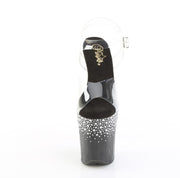 Pleaser FLAMINGO-808SPKL-02 Clear/Black-Silver RS Platform Sandals