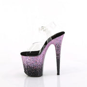 Pleaser FLAMINGO-808SS Clear/Black-Purple Multi Glitter