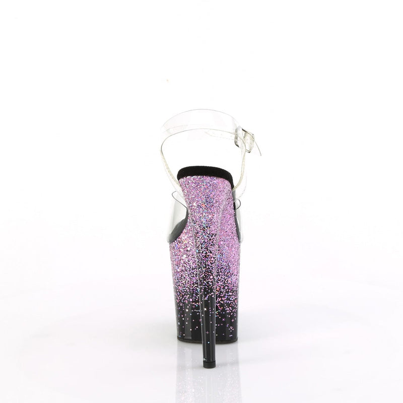 Pleaser FLAMINGO-808SS Clear/Black-Purple Multi Glitter