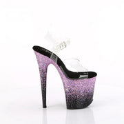 Pleaser FLAMINGO-808SS Clear/Black-Purple Multi Glitter