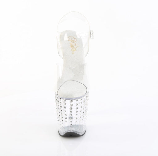 Pleaser FLAMINGO-808TDRS Platform Sandal (Clear/Clear-Silver Rhinestone)
