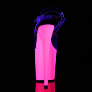 Pleaser FLAMINGO-808UV Platform Sandal (Clear/Neon Pink)