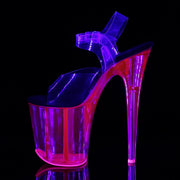 Pleaser FLAMINGO-808UVT Platform Sandal (Clear/Hot Pink Tinted)