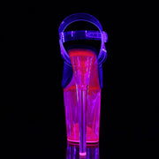 Pleaser FLAMINGO-808UVT Platform Sandal (Clear/Hot Pink Tinted)