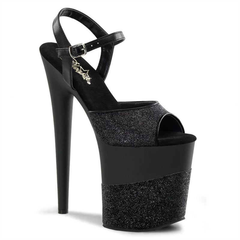 Pleaser FLAMINGO-809-2G Platform Sandal (Black Glitter/Black-Glitter) 5