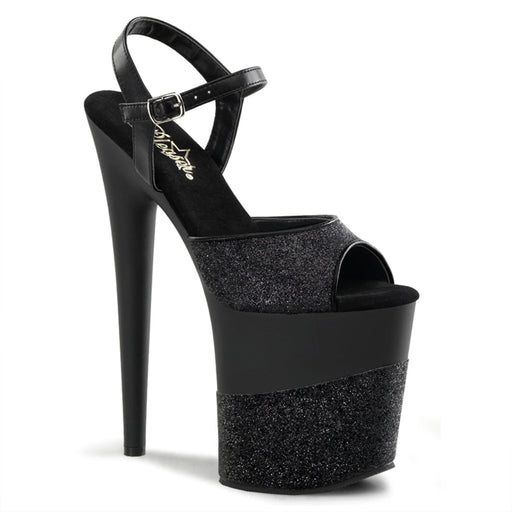Pleaser FLAMINGO-809-2G Platform Sandal (Black Glitter/Black-Glitter) 5