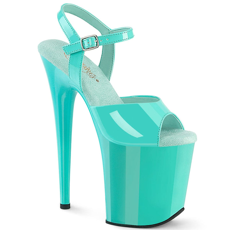 Pleaser FLAMINGO-809 Platform Sandal (Aqua Patent/Aqua)