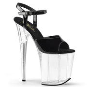 Pleaser FLAMINGO-809 Platform Sandal (Black Patent/Clear)
