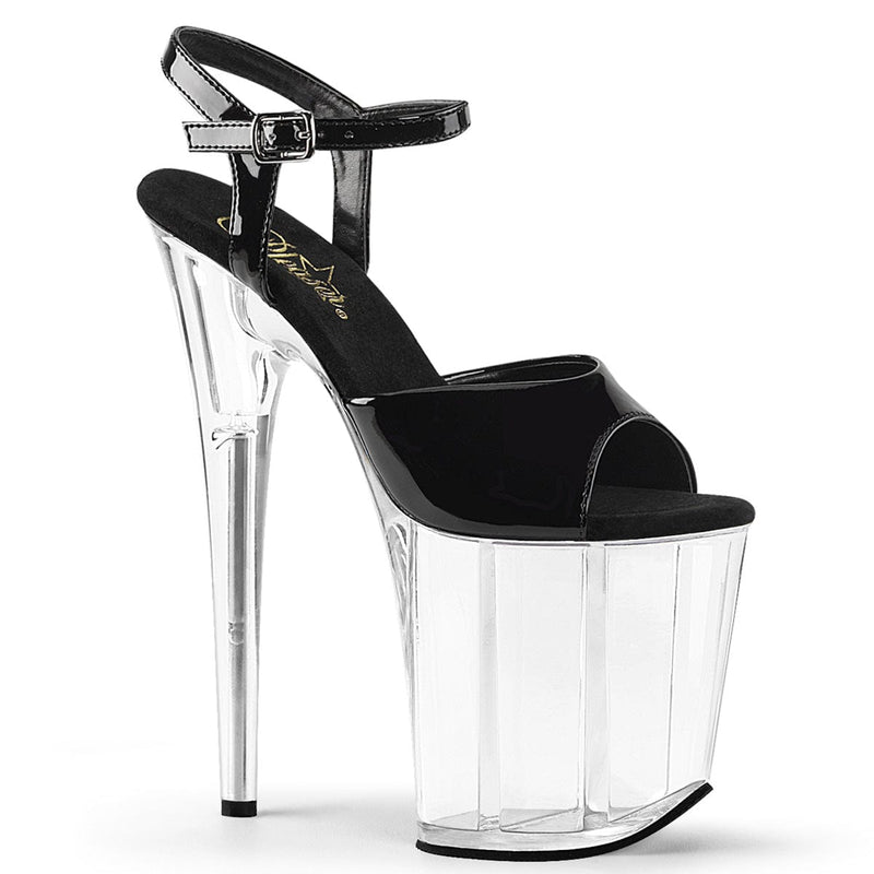 Pleaser FLAMINGO-809 Platform Sandal (Black Patent/Clear)