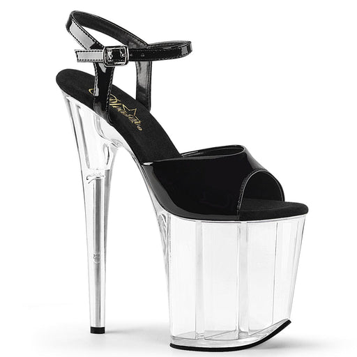 Pleaser FLAMINGO-809 Platform Sandal (Black Patent/Clear)