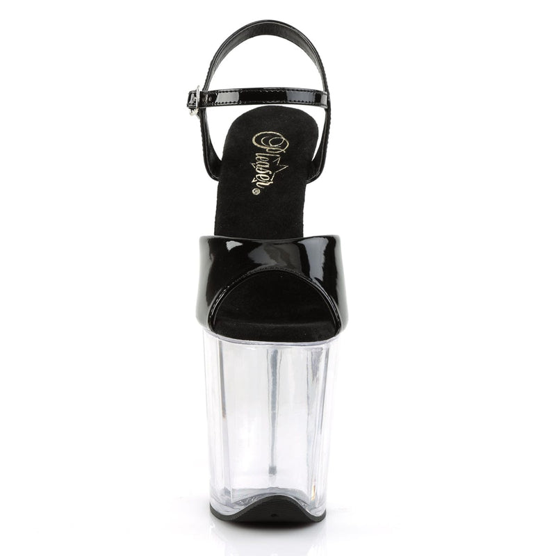 Pleaser FLAMINGO-809 Platform Sandal (Black Patent/Clear)