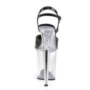 Pleaser FLAMINGO-809 Platform Sandal (Black Patent/Clear)