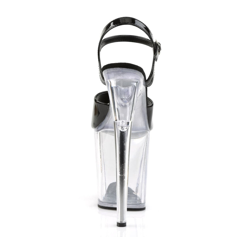 Pleaser FLAMINGO-809 Platform Sandal (Black Patent/Clear)