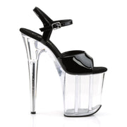 Pleaser FLAMINGO-809 Platform Sandal (Black Patent/Clear)