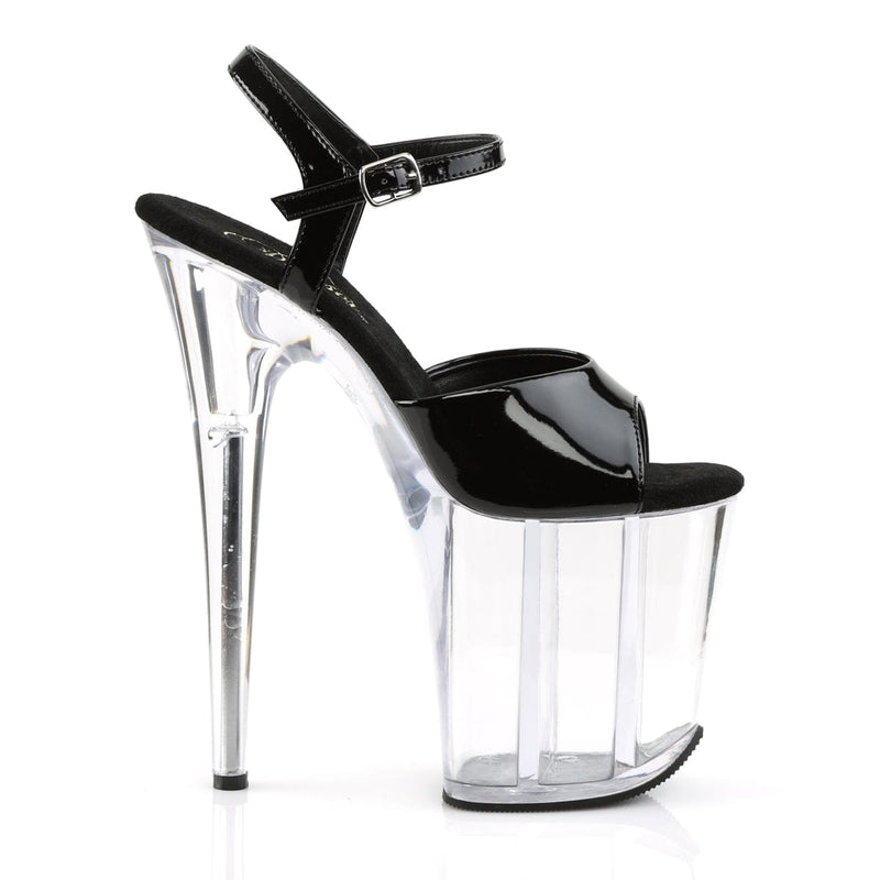 Pleaser FLAMINGO-809 Platform Sandal (Black Patent/Clear)