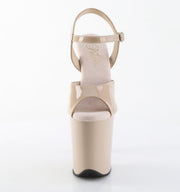 Pleaser FLAMINGO-809 Platform Sandal (Nude Patent/Nude)