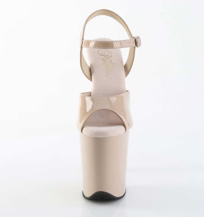 Pleaser FLAMINGO-809 Platform Sandal (Nude Patent/Nude)