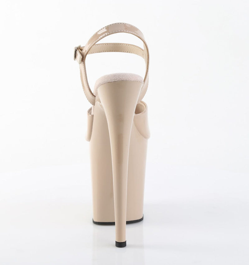 Pleaser FLAMINGO-809 Platform Sandal (Nude Patent/Nude)