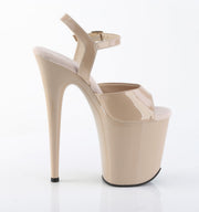 Pleaser FLAMINGO-809 Platform Sandal (Nude Patent/Nude)