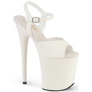 Pleaser FLAMINGO-809 Platform Sandal (Off-White Faux Leather/Off-White Matte)