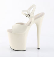 Pleaser FLAMINGO-809 Platform Sandal (Off-White Faux Leather/Off-White Matte)