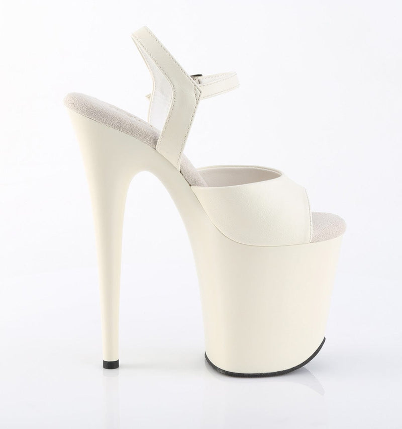 Pleaser FLAMINGO-809 Platform Sandal (Off-White Faux Leather/Off-White Matte)