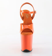 Pleaser FLAMINGO-809 Platform Sandal (Orange Patent/Orange)