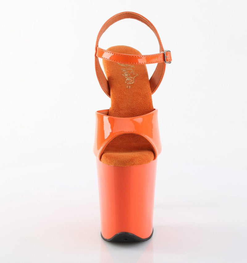 Pleaser FLAMINGO-809 Platform Sandal (Orange Patent/Orange)