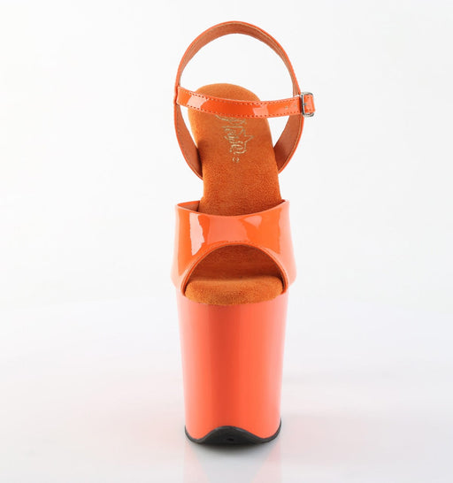 Pleaser FLAMINGO-809 Platform Sandal (Orange Patent/Orange)