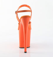 Pleaser FLAMINGO-809 Platform Sandal (Orange Patent/Orange)
