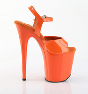 Pleaser FLAMINGO-809 Platform Sandal (Orange Patent/Orange)