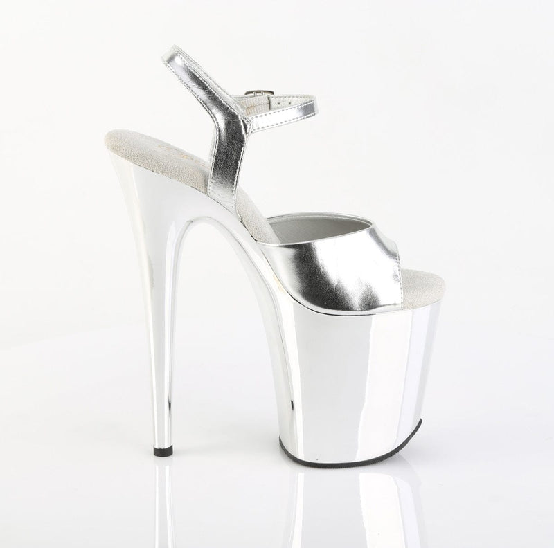 Pleaser FLAMINGO-809 Platform Sandal (Silver Metallic Pu/Silver Chrome)