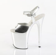 Pleaser FLAMINGO-809 Platform Sandal (Silver Metallic Pu/Silver Chrome)
