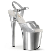 Pleaser FLAMINGO-809 Platform Sandal (Silver Metallic Pu/Silver Chrome)