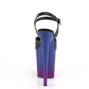 Pleaser FLAMINGO-809BP Platform Sandal (Black Faux Leather/Blue-Purple Ombre)