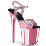 Pleaser FLAMINGO-809HG Platform Sandal (Baby Pink Hologram/Baby Pink Chrome)