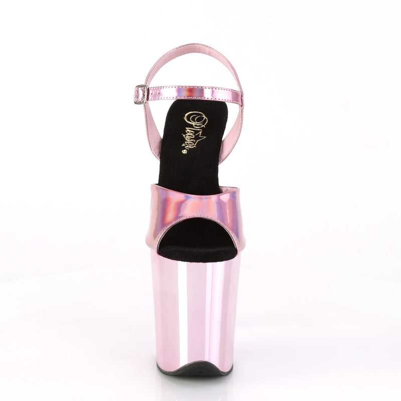 Pleaser FLAMINGO-809HG Platform Sandal (Baby Pink Hologram/Baby Pink Chrome)
