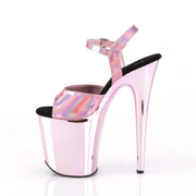 Pleaser FLAMINGO-809HG Platform Sandal (Baby Pink Hologram/Baby Pink Chrome)