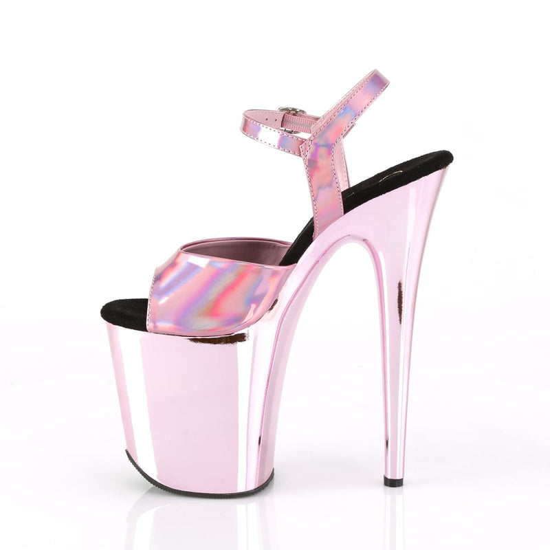 Pleaser FLAMINGO-809HG Platform Sandal (Baby Pink Hologram/Baby Pink Chrome)