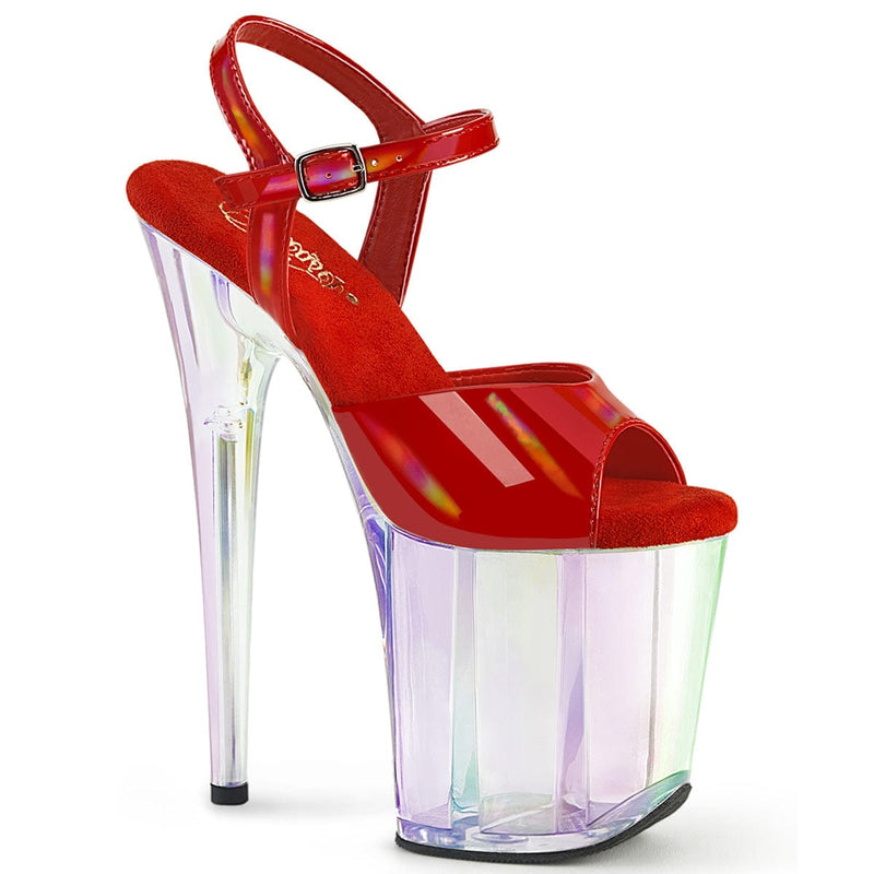 Pleaser FLAMINGO-809HT Platform Sandal (Red Holo Patent/Holo Tinted)