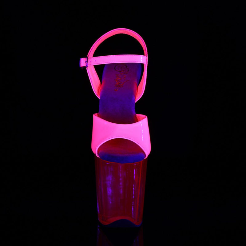 Pleaser FLAMINGO-809UVT Platform Sandal (Neon Hot Pink Patent/Hot Pink Tinted)