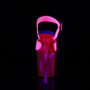 Pleaser FLAMINGO-809UVT Platform Sandal (Neon Hot Pink Patent/Hot Pink Tinted)
